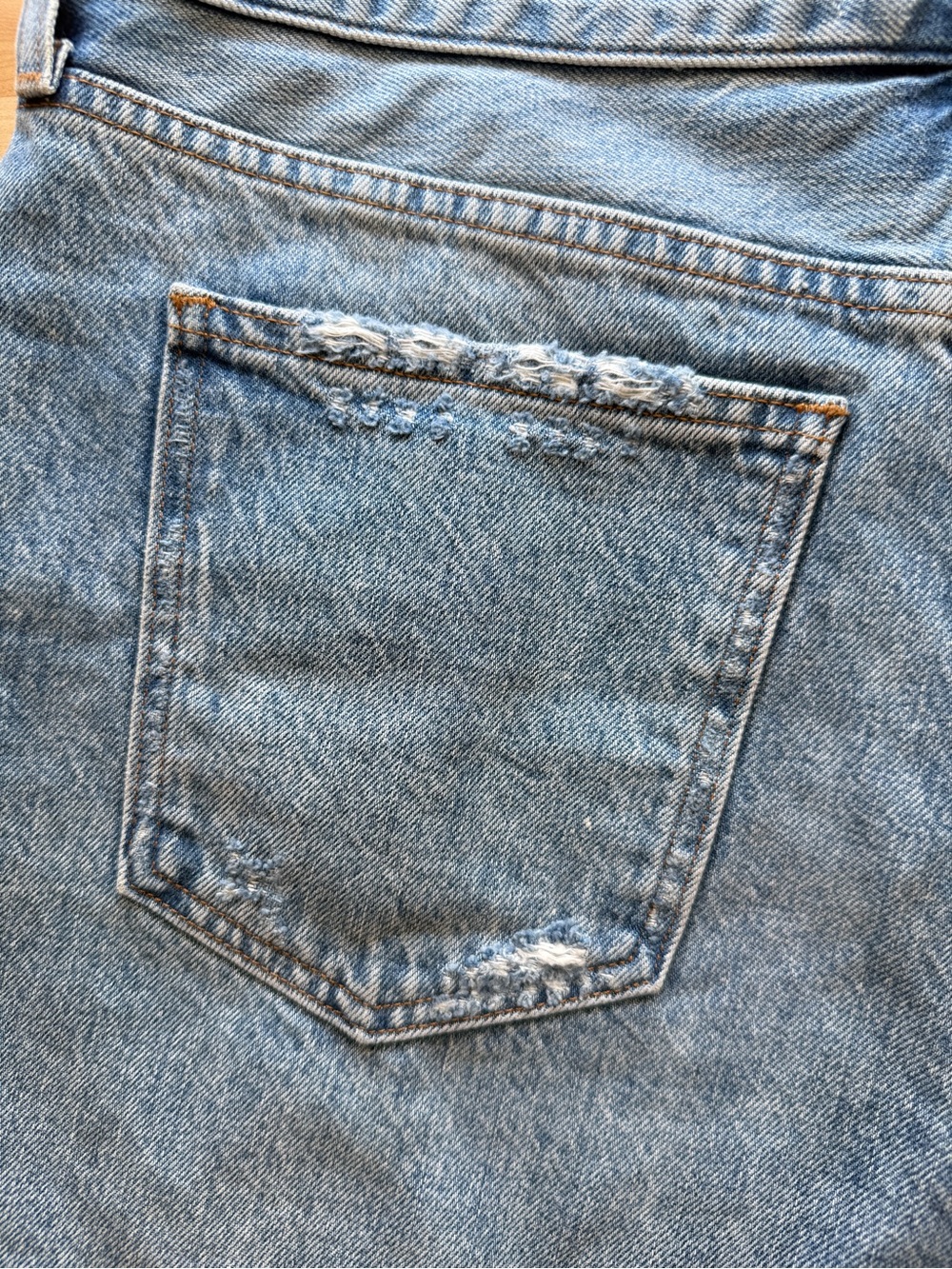 Denim Forum Ex Boyfriend High-Rise Distressed Jean Shorts- light blue - Picture 14 of 14